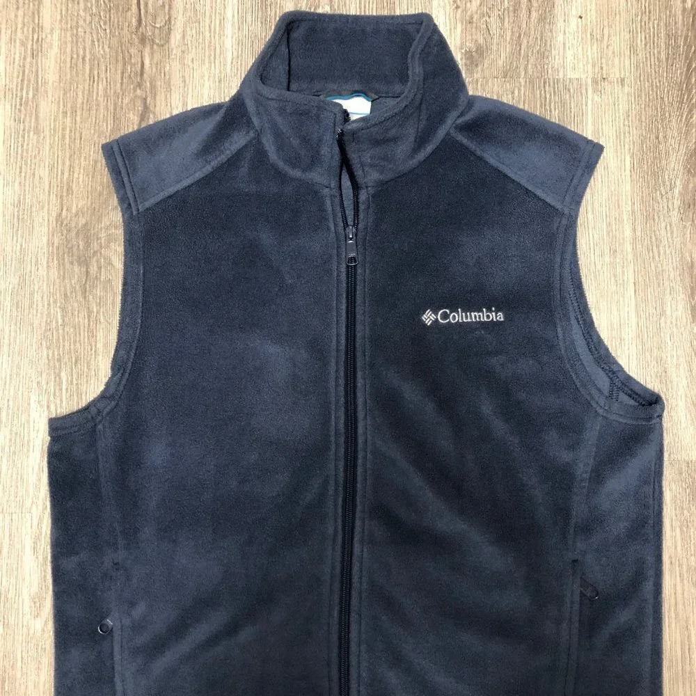 Columbia Benton Springs Fleece Vest Men's Size Medium Dark Blue Full Zip Outdoor